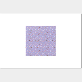 Daisy Flowers Pattern on Lavender Purple Posters and Art